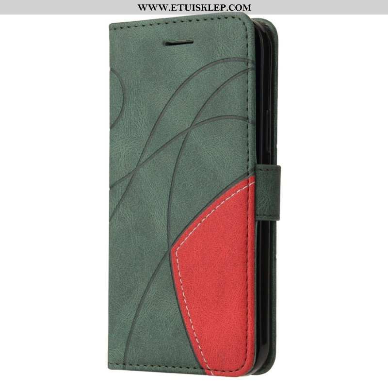 Etui Folio do Samsung Galaxy S23 Ultra 5G z Łańcuch Dwukolorowy Pasek